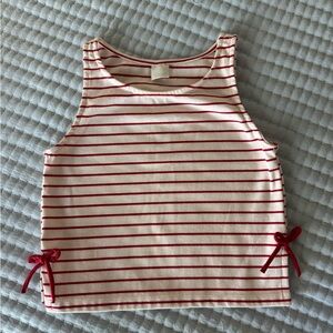 Zara Striped red and white top, L